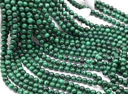 Малахит натуральный шарик 6мм, 39,5см, 63 бусины Радуга камня