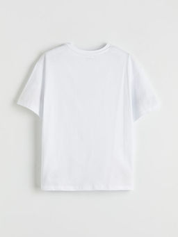 Bisiklet Yaka Penguen Bask?l? K?z ?ocuk Ti??rt