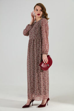 Платье NIKVA н801-9 листья бургунди фото 5