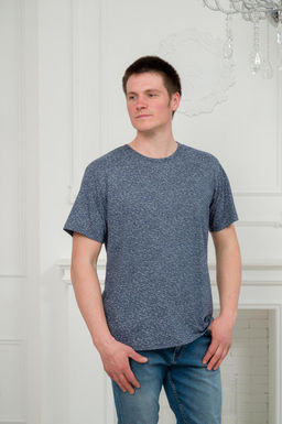 Футболка мужская из кулирки индиго - Амадэль фото 2