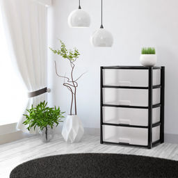 Комод "Колорит" 4-х секцион. широкий (чёрный) М8763