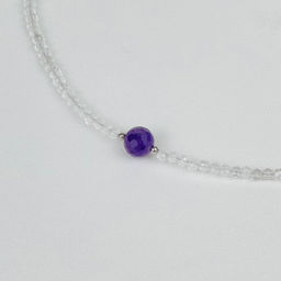 Колье из Горного Хрусталя и Аметиста 38 см +