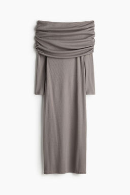 Vestido off-the-shoulder con escote vuelto - H&m фото 10