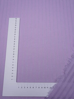 Фактурный хлопок Мережка-полоска цв.Лавандовый, ш.1.45м, батист, хлопок-100%, 100гр/м.кв - Купава фото 4