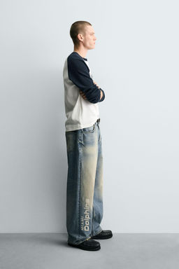 RELAXED FIT EMBROIDERED NFL MIAMI DOLPHINS JEANS - Zara фото 3