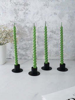 Свеча стержень 4 штуки 20 см витая глянец / MG-104 /уп 144/ зеленая - ГалеонТрейд фото 6