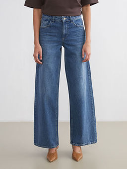 Wideleg Kad?n Jean Pantolon