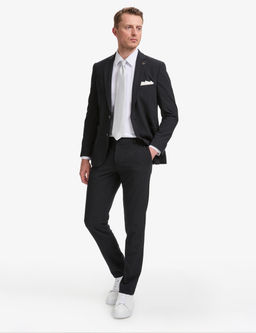 Lacivert Ex. Slim Fit _izgili Tak_m Elbise