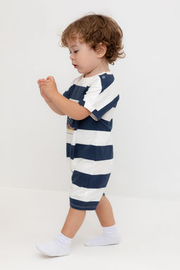 КР 6499/синий,суровый,полоска к564 полукомбинезон (песочник) д/мал яс - Crockid фото 3