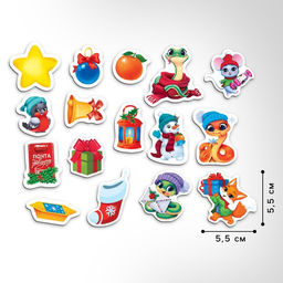 Игра на липучках на новый год «Веселые зверята»