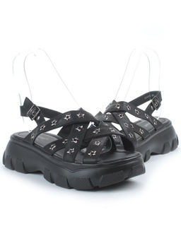 08-PEAG47-2 BLACK Босоножки женские (натуральная кожа)