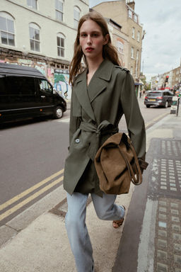 DOUBLE-BREASTED WATER REPELLENT WINDPROOF TRENCH COAT - Zara фото 5