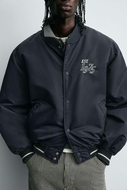 CONTRAST EMBROIDERY BOMBER JACKET - Zara фото 5