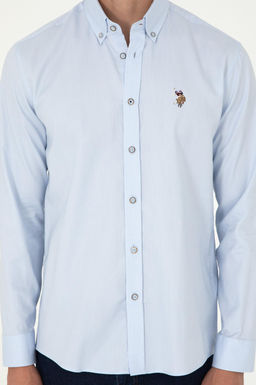 Мужская голубая базовая рубашка с длинным рукавом Неожиданная скидка в корзине - U.s. polo assn фото 6
