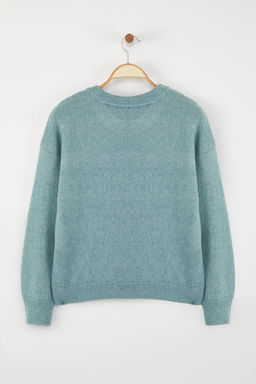 More Sustainable Mint Alpaka Yun Kar?s?ml? Premium Iplik Triko Kazak | TWOAW26KZ00001