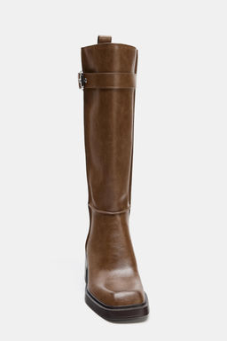 KNEE-HIGH BOOTS WITH TOPSTITCHING - Zara фото 3