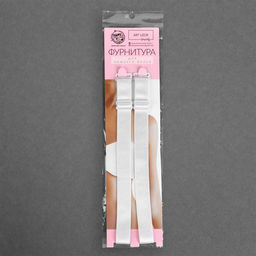 Цена за 5 шт. Бретели текстильные, 1,5 см, 37 см, пара, цвет белый - Арт узор фото 4