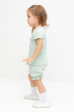 Crockid _ КР 400683/пастельно-зеленый,милые цветочки к543 шорты д/дев яс  фото 4