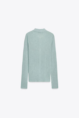 METALLIC THREAD KNIT POLO TOP - Zara фото 8
