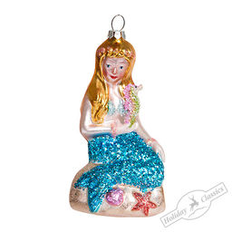 Русалочка и морской конек (стекло) 5,5х7,5х13,5 см
