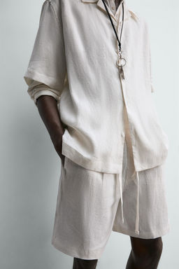 BERMUDA RELAXED FIT 100% LINO / Blanco - Zara фото 5