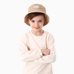 Панама детская для девочки, бежевая, р-р. 48-50