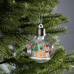 Ёлочный шар Пятнистый оленёнок, d=8 см, 1 LED, от батареек, свечение тёплое белое - Luazon lighting фото 7