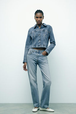 TRF STRAIGHT-LEG MID-RISE JEANS - Zara фото 10