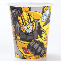 Цена за 10 шт. Стакан одноразовый бумажный «С Днем Рождения», 250 мл, Трансформеры
