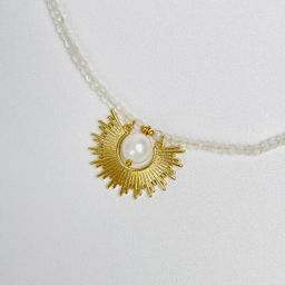 Колье из Горного Хрусталя и Жемчуга