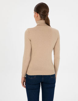 Bej Slim Fit Basic Kazak