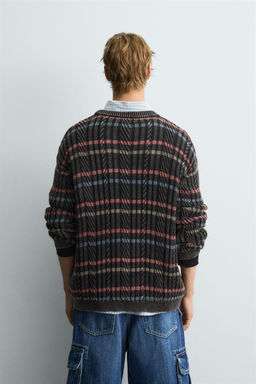 TEXTURED STRIPE SWEATER