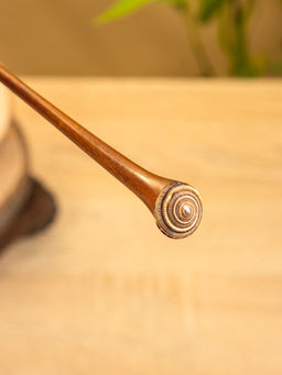 Шпилька для волос, 20 см, дерево Соно, ракушка, тёмно-коричневая