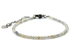 Браслет из голубого агата ( сапфирин ) шарик граненый 2мм, 16,5см