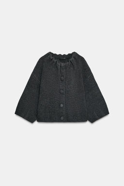 SHORT COAT WITH WOOL AND RUFFLED COLLAR