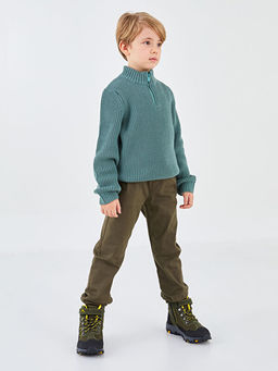 Dik Yaka Basic Uzun Kollu Erkek ?ocuk Triko Kazak - Waikiki фото 3