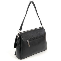 Женская сумка через плечо с тремя отделениями из эко кожи 8854 Блек - Cidirro фото 3