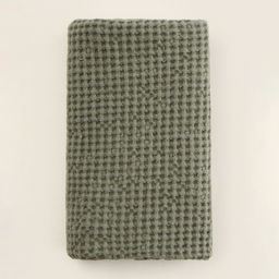 Полотенце вафельное SL HOME: Linen «Олива», 60×140 см, оливковое