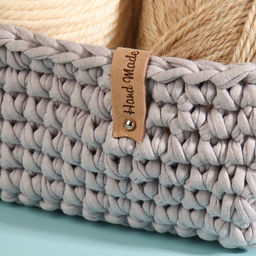 Бирка с кнопкой Hand made, 8×1.5 см, 10 шт., бежевая