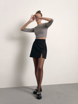 CONTE Замшевая мини-юбка с разрезом LU 1418 black