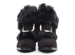 04-JM715-2 BLACK Ботинки женские (натуральная замша, натуральный мех (полностью)) - Фабричный китай фото 9