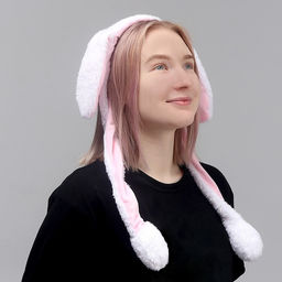 Карнавальный ободок Заяц поднимаются ушки, цвет белый