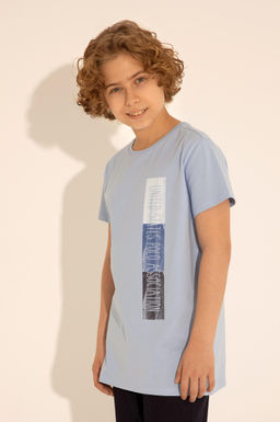 Футболка U.S. Polo Assn для мальчиков с круглым вырезом голубая из хлопка  фото 9