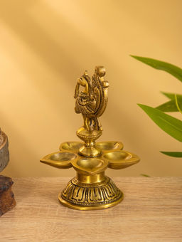 Подставка под благовония с 5 лепестками Жар Птица латунь 9,5х9,5х14 см - Simaland фото 3