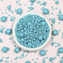 Цена за 2 шт. Новогодняя посыпка кондитерская с мягким центром Жемчуг бирюза, 50 г - Кондимир фото 2