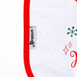 Нагрудник Крошка Я 1 Новый год непромокаемый на завязках, махра, новогодняя подарочная упаковка  фото 3