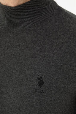 U. S. Polo Assn Мужской базовый свитер антрацитового меланжа - U.s. polo assn фото 7