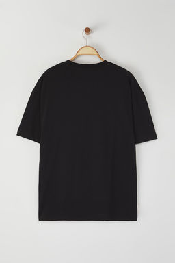 TRENDYOL MAN Siyah Oversize/Genis Kesim Bask?l? Kal?n %100 Pamuk Tok Kumas T-shirt TMNSS25TS00027 - Trendyolmilla фото 3