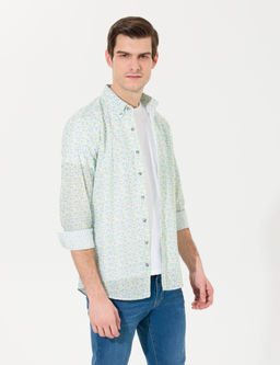 A__k Ye_il Slim Fit Uzun Kollu G_mlek