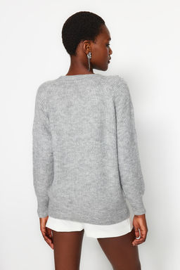 Ekru Yumusak Dokulu Mucevherli Triko Kazak TWOAW24KZ00685 - Trendyolmilla фото 19